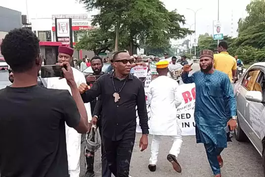 Sowore, Activists Lead Retired Police Officers’ Protest In Abuja Sowore, Activists Lead Retired Police Officers’ Protest In Abuja