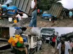 Tragedy On Calabar-Itu Road As 40-Foot Container Crushes 16-Seater Bus (Photos) Tragedy On Calabar-Itu Road As 40-Foot Container Crushes 16-Seater Bus (Photos)