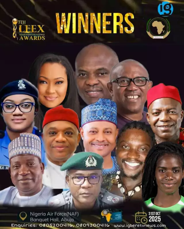 Obi, Elumelu, Natasha, Kalu, Sani, Otti, See List Of Winners For 7thLEEX Awards Obi, Elumelu, Natasha, Kalu, Sani, Otti, See List of Winners for 7thLEEX Awards