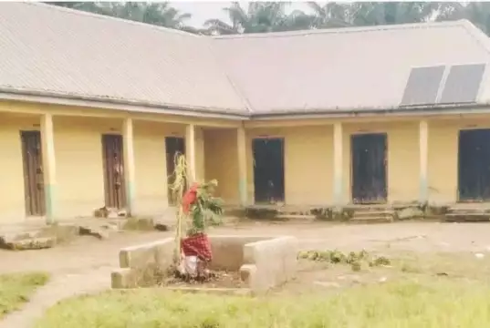 Abia Community Installs Shrine On School Premises To Combat Theft Abia Community Installs Shrine On School Premises To Combat Theft