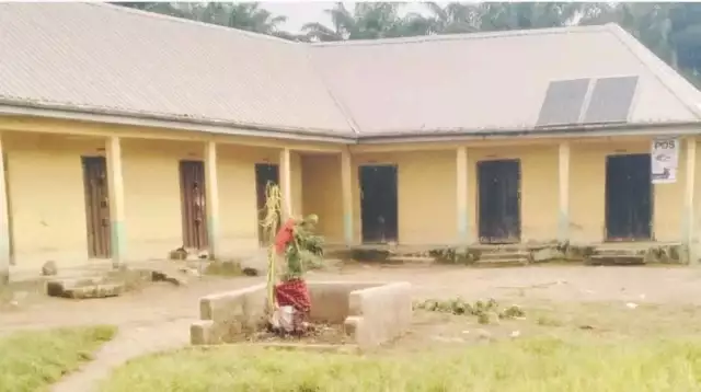 Abia Community Installs Shrine On School Premises To Combat Theft Abia Community Installs Shrine On School Premises To Combat Theft