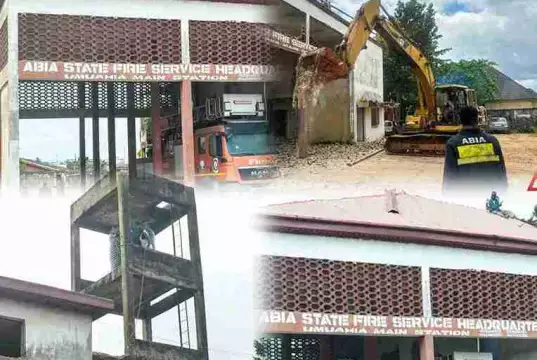 Governor Otti Set To Build Modern Fire Station in Umuahia, Demolishes Old Structure (Photos, Video) Governor Otti Set To Build Modern Fire Station in Umuahia, Demolishes Old Structure (Photos, Video)