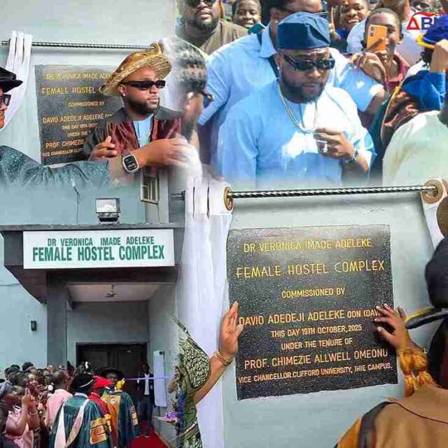 Superstar Davido Turns Convocation Into Inspiration, Commissions Hostel Named After Late Mother At Clifford University (Photos, Video)