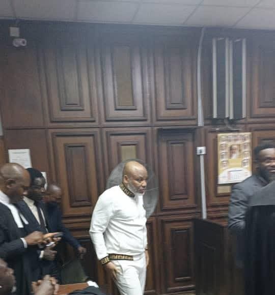 Nnamdi Kanu Appears I Court As Brother, Lawyer Remain In Kuje Prison (Photos) Nnamdi Kanu Appears I Court As Brother, Lawyer Remain In Kuje Prison (Photos)