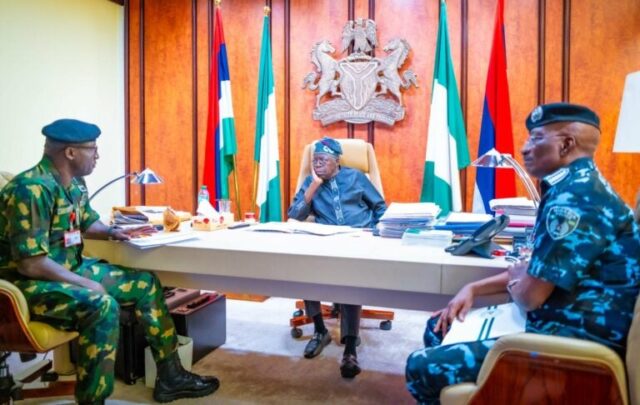 Tinubu Meets Military, Police Chiefs In Abuja Over Security Concern Tinubu Meets Military, Police Chiefs In Abuja Over Security Concern