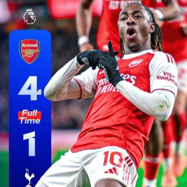 Eze’s Hat Trick Boost Arsenal’s Win Over Tottenham Eze's Hat Trick Boost Arsenal's Win Over Tottenham
