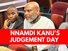 Tension In Court As Nnamdi Kanu Escorted Out, Judge Threatens To Rule In His Absence (Video) LIVE: Court Judgement In Nnamdi Kanu's Trial