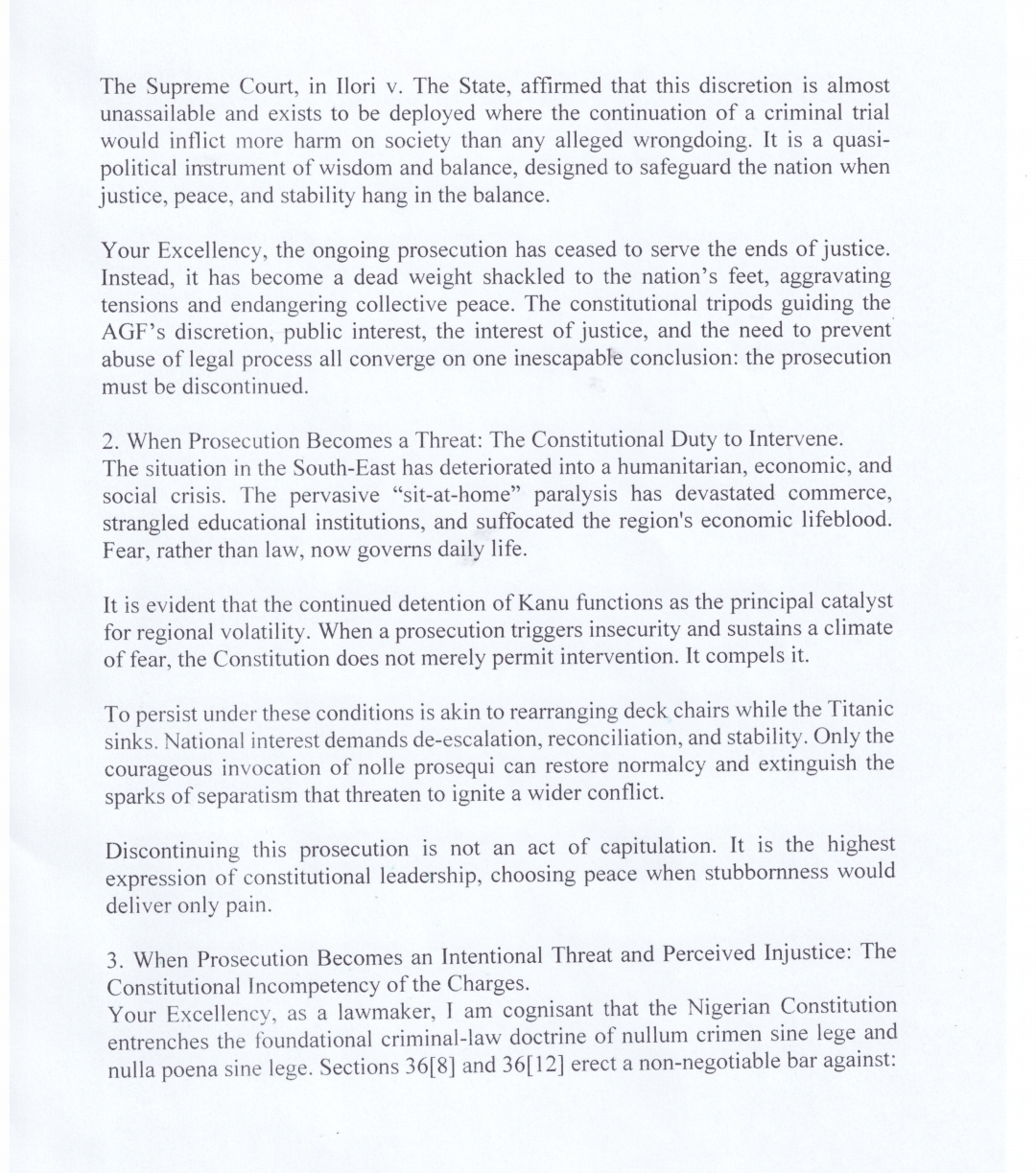 Lawmaker Obi Aguocha Writes Tinubu, Says Nnamdi Kanu’s Trial Is Hurting Nigeria [Letter Attached]