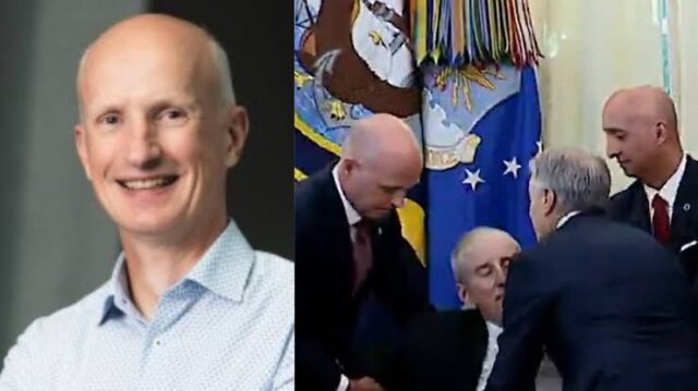 Drama As Pharmaceutical Boss Collapses During Trump’s Live Press Conference (Video) Drama As Pharmaceutica Boss Collapses During Trump’s Live Press Conference (Video)