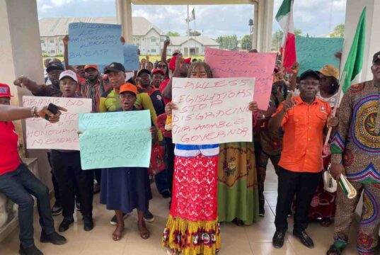 NLC Storms Abia Assembly Over Alleged Intimidation Of Legislative Workers (Video) NLC Storms Abia Assembly Over Alleged Intimidation Of Legislative Workers (Video)