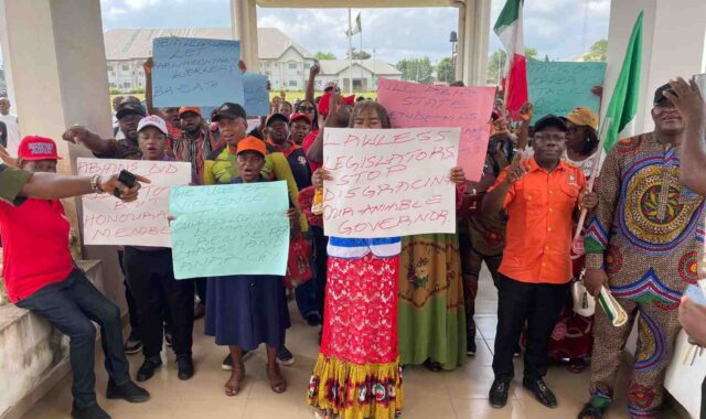 NLC Storms Abia Assembly Over Alleged Intimidation Of Legislative Workers (Video) NLC Storms Abia Assembly Over Alleged Intimidation Of Legislative Workers (Video)