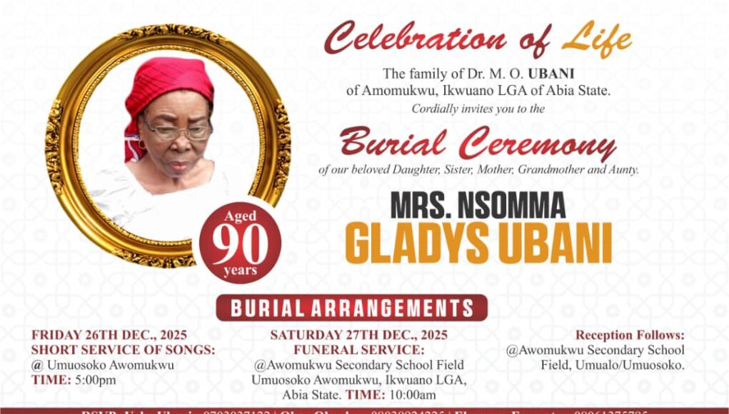 Final Journey Of Mrs. Nsomma Gladys Ubani In Ikwuano | LIVE on ABN TV