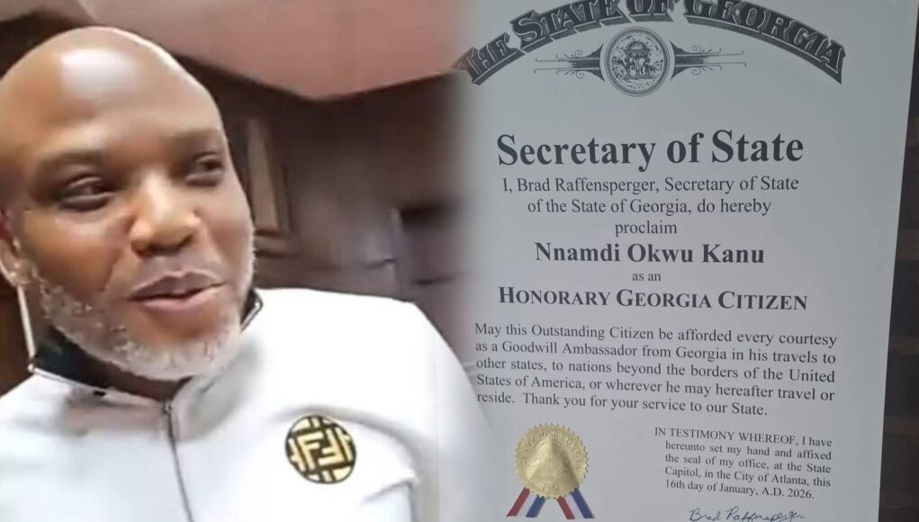 US State Of Georgia Honors Nnamdi Kanu With Honorary Citizenship As Global Support Grows Despite Life Sentence