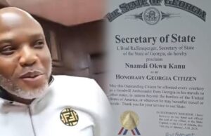 US State Of Georgia Honors Nnamdi Kanu With Honorary Citizenship As Global Support Grows Despite Life Sentence (Video) US State Of Georgia Honors Nnamdi Kanu With Honorary Citizenship As Global Support Grows Despite Life Sentence