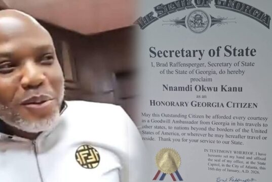 US State Of Georgia Honors Nnamdi Kanu With Honorary Citizenship As Global Support Grows Despite Life Sentence (Video) US State Of Georgia Honors Nnamdi Kanu With Honorary Citizenship As Global Support Grows Despite Life Sentence
