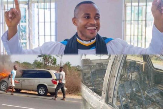 Anglican Priest Escapes Unhurt As Vehicle Burns To Ashes In Abia (Photos + Video) An Anglican priest in the Umuahia Diocese, Ven. Chike Onuigbo, narrowly escaped death after a Toyota Chryster vehicle he was driving suddenly caught