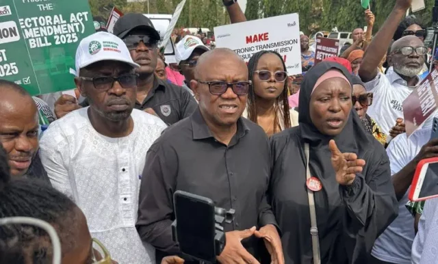 Electoral Act Amendment: Obi Joins Protesting Youths At National Assembly Electoral Act Amendment: Obi Joins Protesting Youths At National Assembly