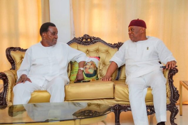 Senator Kalu Visits Mentor Jim Nwobodo In Enugu, Discusses Nigeria’s Future (Photos) Senator Kalu Visits Mentor Jim Nwobodo In Enugu, Discusses Nigeria’s Future (Photos)