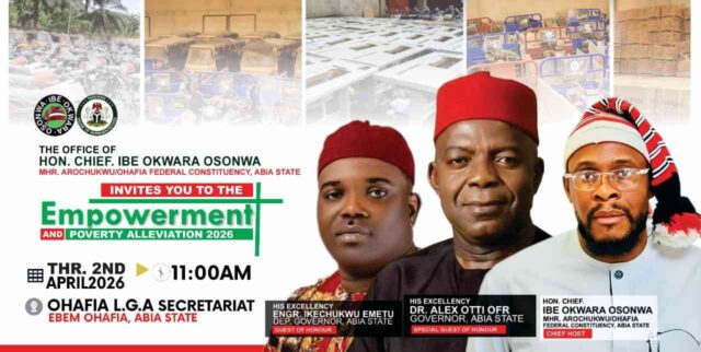 Hon. Ibe Okwara To Roll Out N2bn Mega Empowerment Programme In Arochukwu/Ohafia Hon. Ibe Okwara To Roll Out N2bn Mega Empowerment Programme In Arochukwu/Ohafia