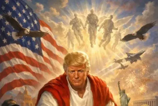 Trump Unveils Picture Portraying Self As Christ With AI-generated Image Trump Unveils Picture Portraying Self As Christ With AI-generated Image
