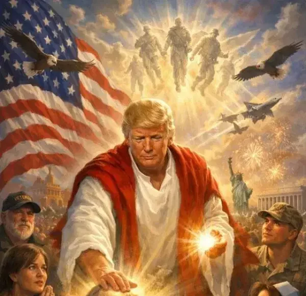 Trump Unveils Picture Portraying Self As Christ With AI-generated Image