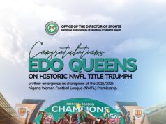 NANS Sports Director Timileyin Congratulates Edo Queens on NWFL Title