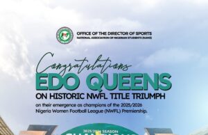 NANS Sports Director Timileyin Congratulates Edo Queens on NWFL Title
