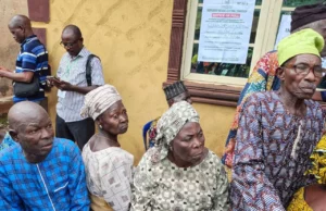 Photos: PDP Candidate Arrives Polling Unit As Elderly Voters Await Accreditation In Ikere Ekiti Photos: PDP Candidate Arrives Polling Unit As Elderly Voters Await Accreditation In Ikere Ekiti
