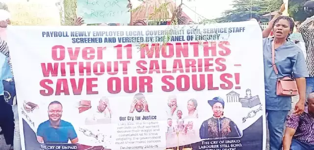 C’River LG Workers Protest 11-Month Unpaid Salaries C’River LG Workers Protest 11-Month Unpaid Salaries