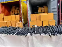NCS Uncovers 399 Rifles In Tin Can Port Shipment NCS Uncovers 399 Rifles In Tin Can Port Shipment