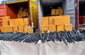 NCS Uncovers 399 Rifles In Tin Can Port Shipment NCS Uncovers 399 Rifles In Tin Can Port Shipment