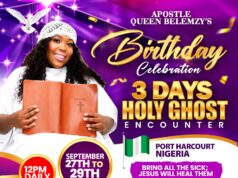 Apostle Queen Belemzy Marks Birthday With Three-Day Holy Ghost Encounter In Port Harcourt Apostle Queen Belemzy Marks Birthday With Three-Day Holy Ghost Encounter In Port Harcourt