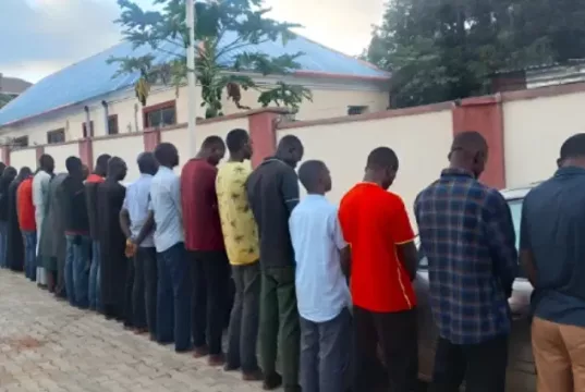 Illegal Miners’ Deaths: NSCDC Parades Detained Commandant, 23 Others Illegal Miners’ Deaths: NSCDC Parades Detained Commandant, 23 Others