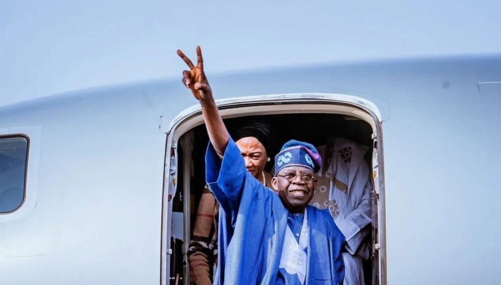 TINUBU RETURNS NIGERIA main Tinubu Returns From Europe, Dismisses Health Concerns, Says He’s Ready For Work
