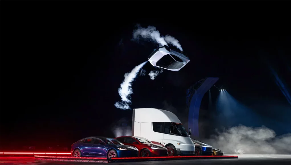 Tesla Reveals Flying Sport Car Prototype, Target 2028 For Production